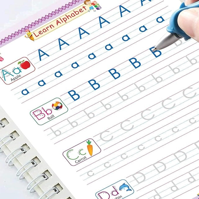 New Auto Erase Magic Copy Books for Kids – Reusable Handwriting Practice Set with Magic Pen & Refills