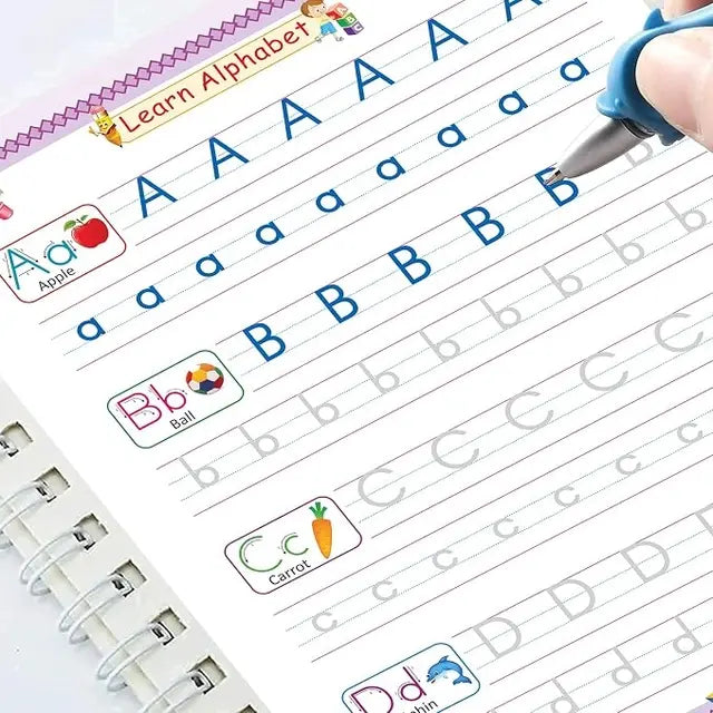 New Auto Erase Magic Copy Books for Kids – Reusable Handwriting Practice Set with Magic Pen & Refills
