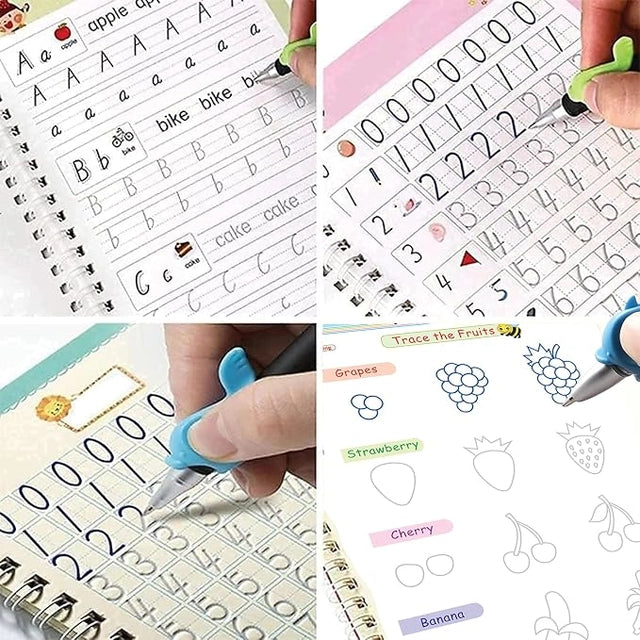New Auto Erase Magic Copy Books for Kids – Reusable Handwriting Practice Set with Magic Pen & Refills